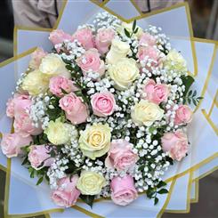 Pink &amp; white roses