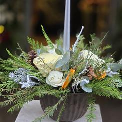 Elegant Ivory Christmas Centrepiece